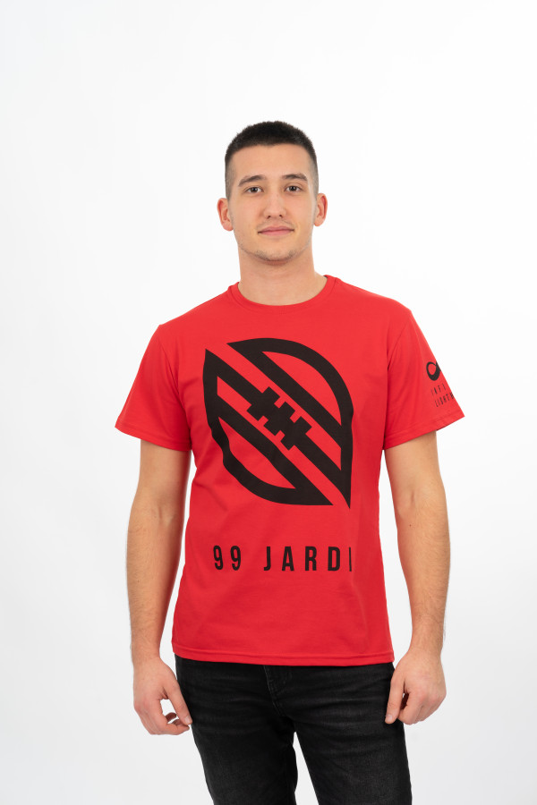 Majica 99 jardi Classic, crvena-crni logo