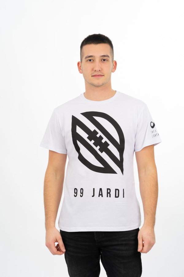 Majica 99 jardi Classic, bela-crni logo