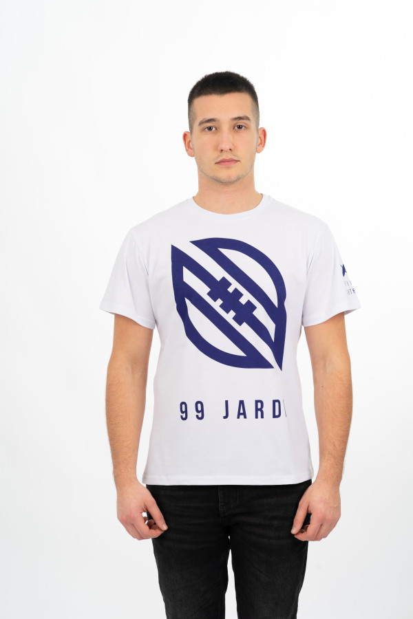 Majica 99 jardi Classic, bela-ljubičasti logo