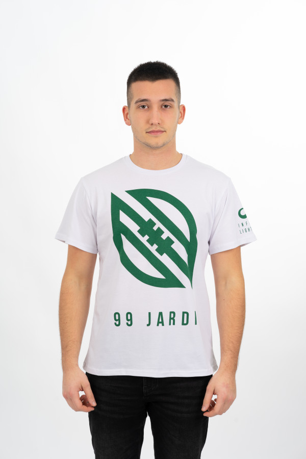 Majica 99 jardi Classic, bela-zeleni logo
