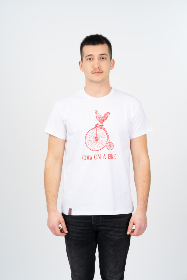 Cock on a bike, muška - bela